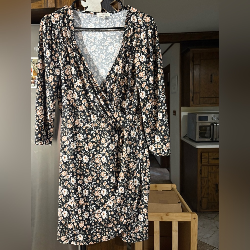 Ultra Flirt Floral Faux Wrap Dress